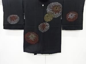 大正ロマン　菊模様織り出し漆一つ紋絵羽織